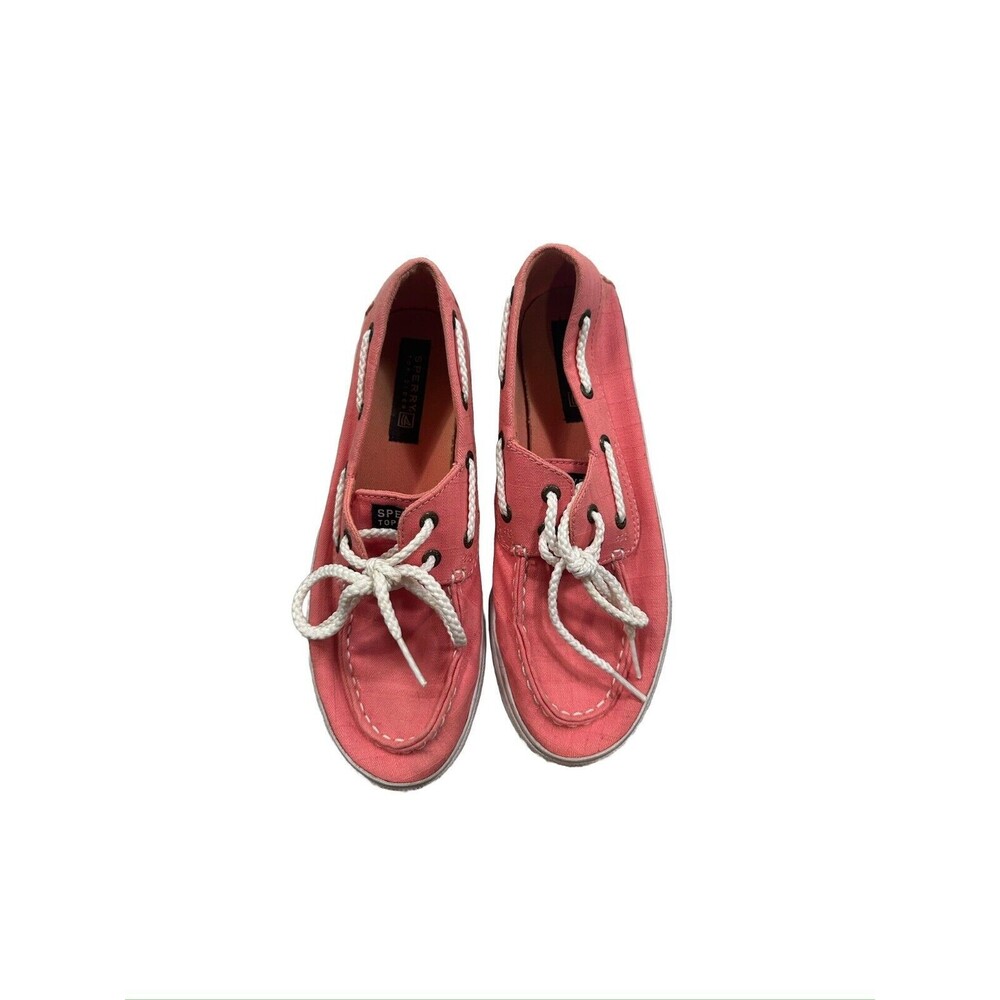 Sperry Womens Size 4 Coral Nautical Preppy Boat Low Top Loafer Sneaker - Picture 4 of 6